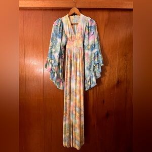 Vintage 70’s Bell Sleeve Enchanted Castle Dress